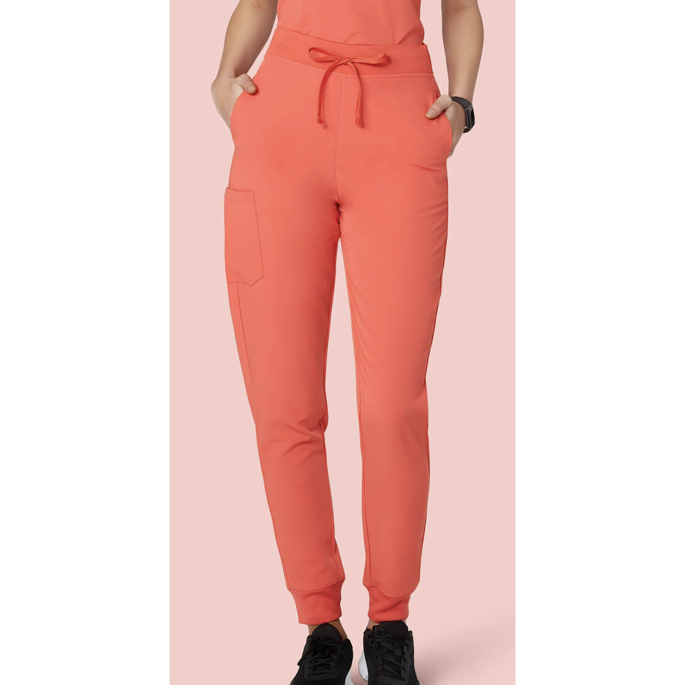 Mandala Women's Coral Scrubs Top and Jogger Set - Size XS